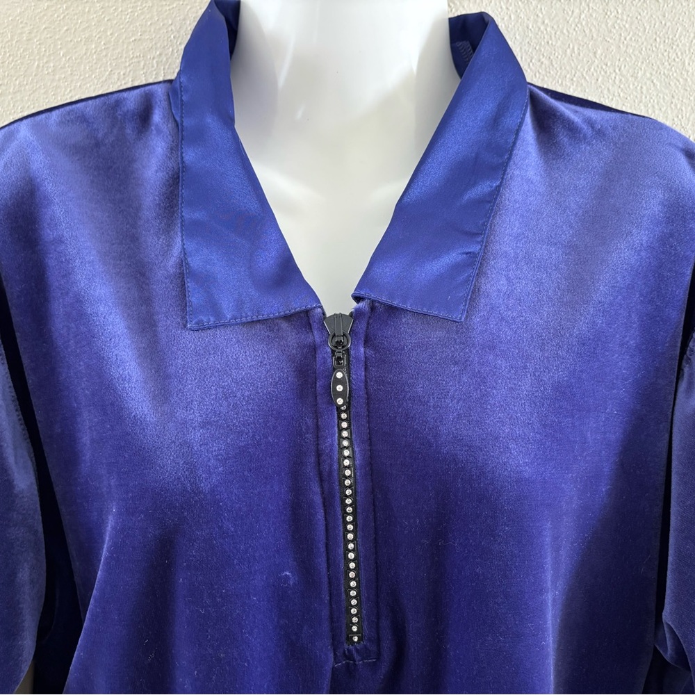 Vintage Blast Purple Velour Rhinestone Zipper Leisure Tracksuit Women’s Size S - Picture 6 of 9